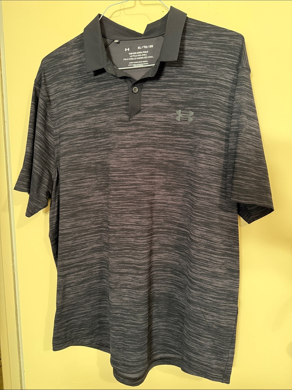 Under Armour Men's Heathered Black & Gray Polo